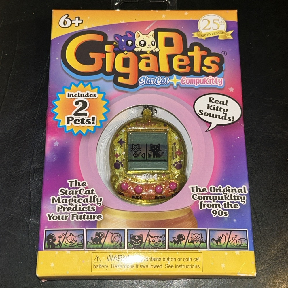 GigaPets 25th Anniv 2 in 1 Star Cat & Compu Kitty Interactive Virtual Pet F1